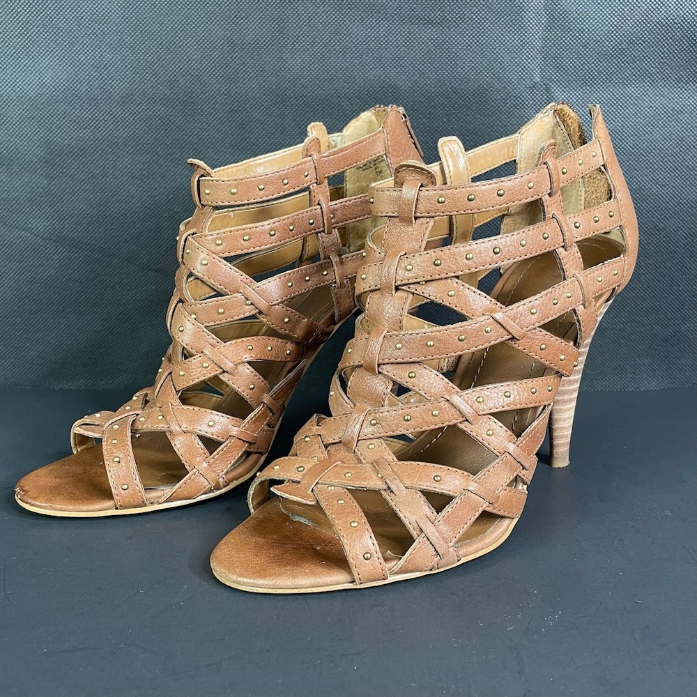 Nine West kentaro Leather studded strappy heels